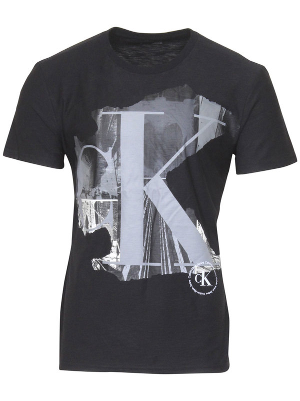  Calvin Klein Men's T-Shirt Paint Crew Logo Crew Neck 