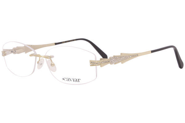  Caviar M2387 Eyeglasses Women's Rimless Rectangular Optical Frame 