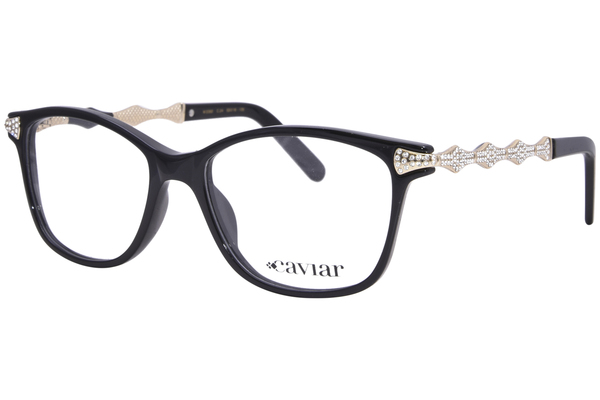 Caviar M2392 Eyeglasses Women's Full Rim Rectangle Shape w/Clear Crystals