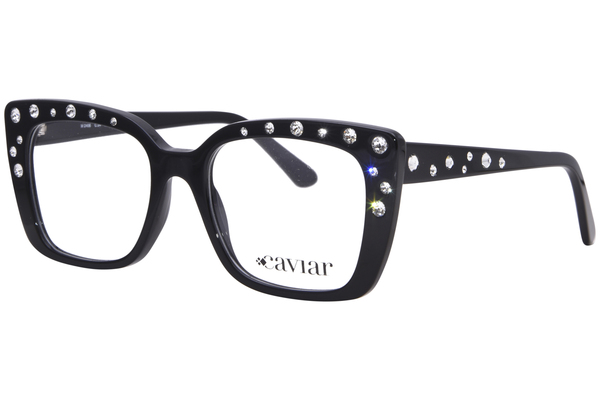  Caviar M2406 Eyeglasses Women's Full Rim Square Shape w/Clear Crystals 