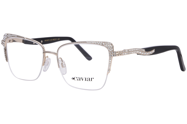  Caviar M5675 Eyeglasses Women's Semi Rim Square Shape 