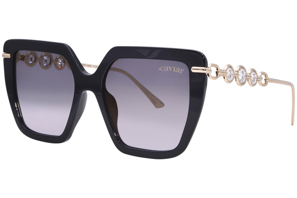 Caviar M6896 Sunglasses Women's Butterfly Shape w/Clear Crystals