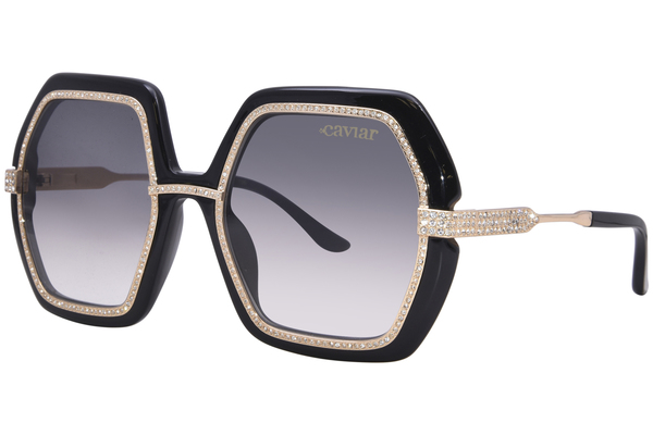  Caviar M6898 Sunglasses Square Shape w/Clear Crystals 