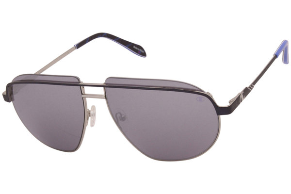 Champion Sunglasses Men's CBOY C02 Silver-Deep Blue/Silver Mirror  60-15-142mm