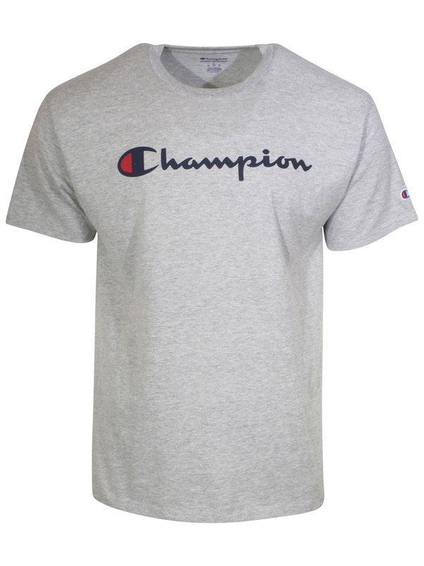 Champion Graphic Jersey T Shirt Oxford Grey Men s Short Sleeve Crew Neck Sz S