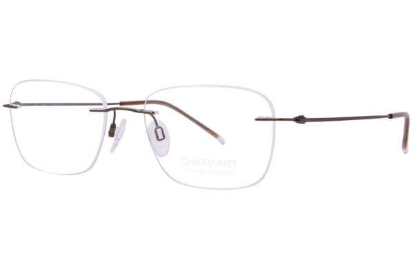 Charmant CH16700 Titanium Men's Eyeglasses Rimless Square Shape