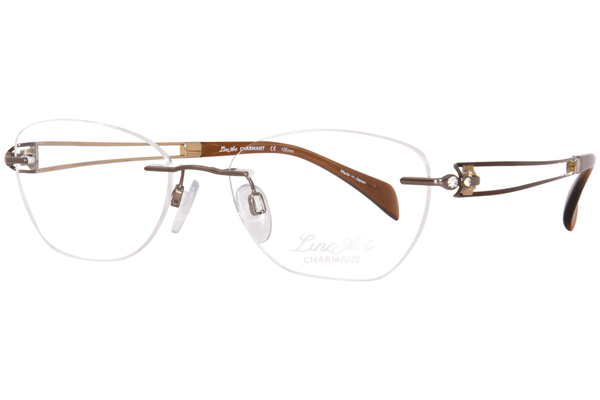  Charmant Line Art XL2136 Eyeglasses Women's Rimless Rectangular Optical Frame 