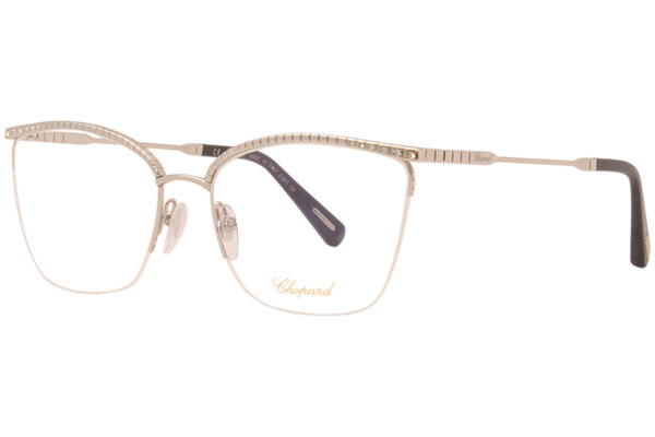 Chopard VCHD13S Eyeglasses Women's Semi Rim Cat Eye Optical Frame