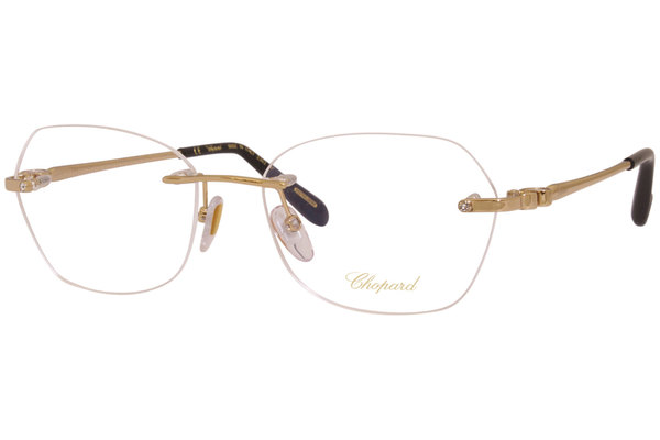 Chopard VCHD80S Eyeglasses Women's Rimless Oval Optical Frame