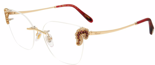 Chopard VCHG04S Eyeglasses Women's Rimless Butterfly Shape