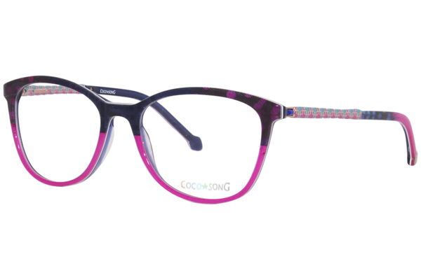  Coco Song York Blues CV243 Eyeglasses Women's Full Rim Oval Shape 