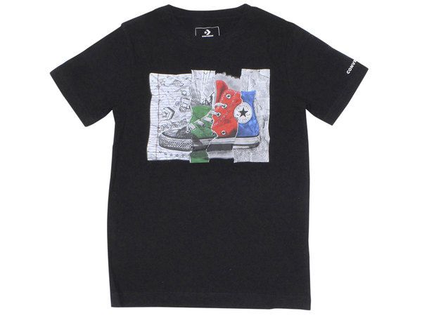 Converse Big Boy's T-Shirt Mixed Media Chuck Graphic Short Sleeve