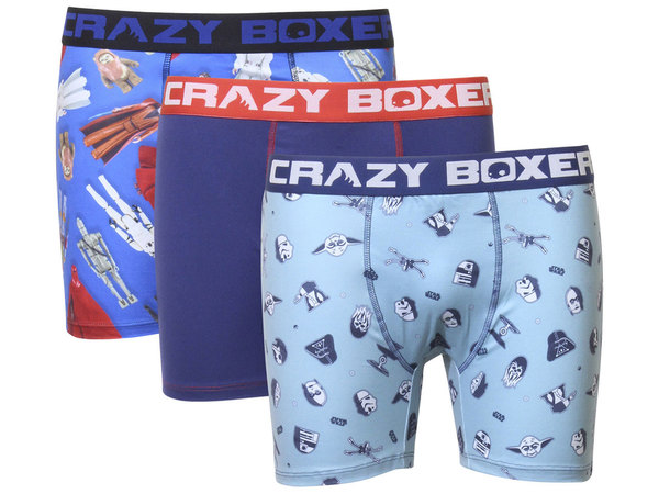  CrazyBoxer Men's Star Wars Underwear 3-Pairs Graphic Boxer Briefs 