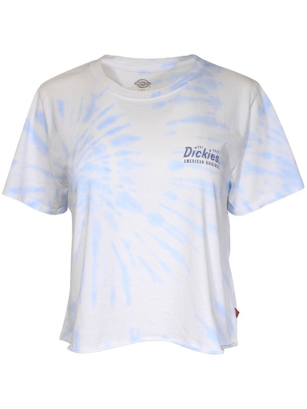  Dickies Girl Tie-Dye Diamond Logo T-Shirt Juniors/Women's Short Sleeve Cropped 