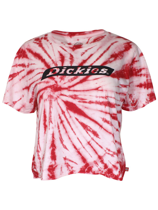  Dickies Girl Tie-Dye Logo T-Shirt Juniors/Women's Short Sleeve Cropped 