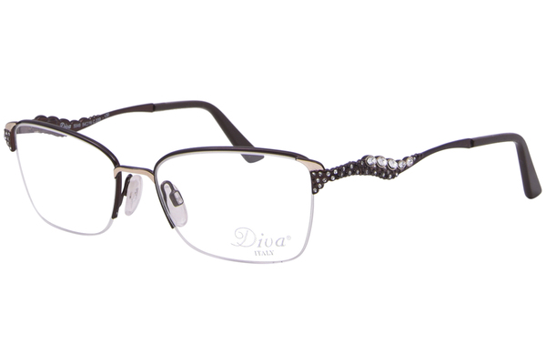  Diva 5546 Eyeglasses Women's Semi Rim Rectangle Shape 