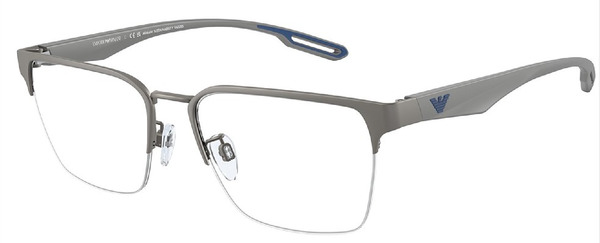 Emporio Armani EA1137 Eyeglasses Men's Semi Rim Rectangle Shape