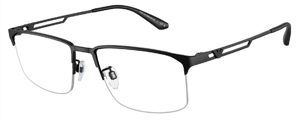  Emporio Armani EA1143 Eyeglasses Men's Semi Rim Rectangle Shape 