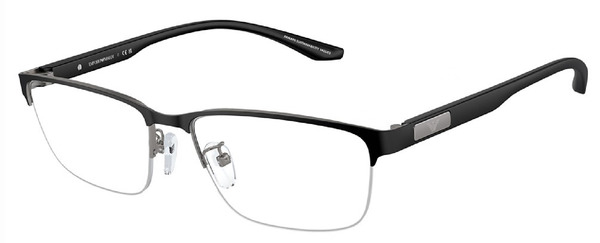 Emporio Armani EA1147 Eyeglasses Men's Semi Rim Rectangle Shape