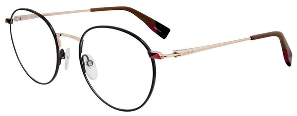  Furla VFU252 Eyeglasses Women's Full Rim Round Shape 