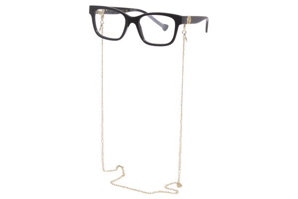  Gucci GG1025O Eyeglasses Frame Women's Gold Chain Necklace Full Rim Cat Eye 