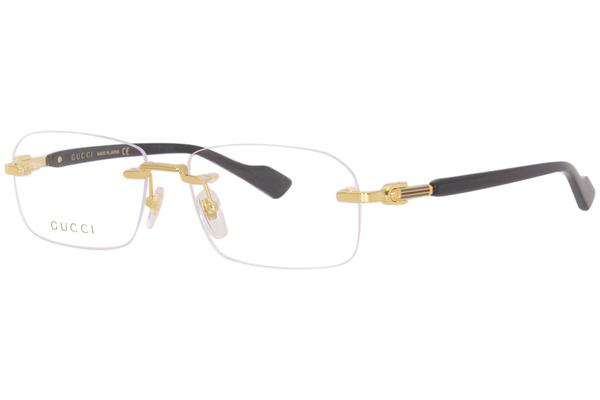  Gucci GG1221O Eyeglasses Men's Rimless Rectangle Shape 