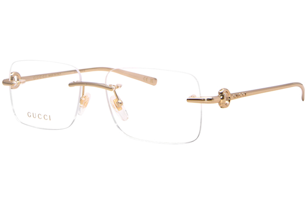  Gucci GG1703O Eyeglasses Men's Rimless Rectangle Shape 