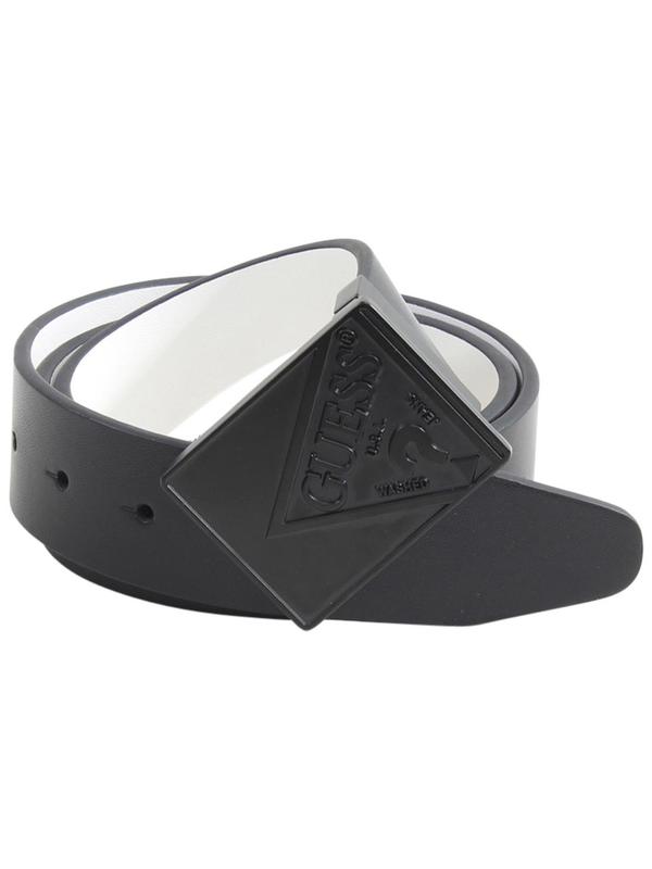  Guess Men's Metal Logo Plaque Buckle Reversible Belt 