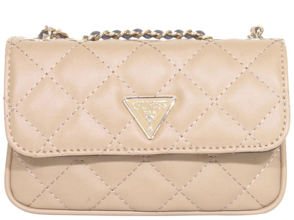 Guess Women s Cessily Micro Mini Handbag Beige Pebble QG767978 JoyLot