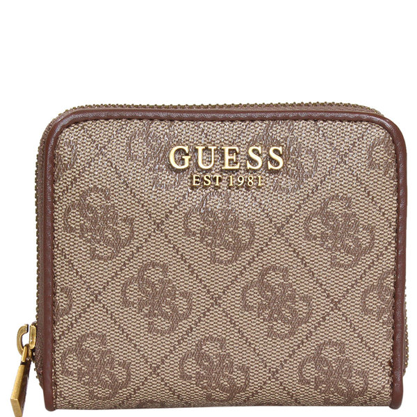 Guess Women's Izzy Wallet Latte Logo/Brown Small Zip Around