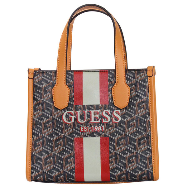 Guess Vikky Tote Handbags Black Logo : One Size