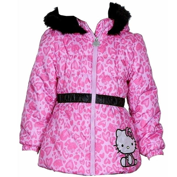  Hello Kitty Girl's HK033 Puffer Fleece Lined Winter Jacket 