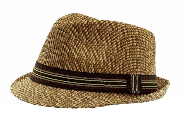  Henschel Men's Vented Two-Tone Straw Fedora Hat 