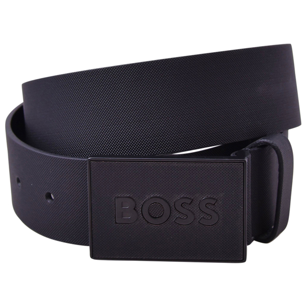  Hugo Boss Boss_Icon_S1 Men's Belt Genuine Leather Textured Buckle 