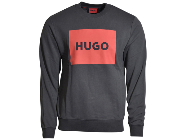  Hugo Boss Duragol222 Men's Sweatshirt Long Sleeve Crew Neck Dark Grey 