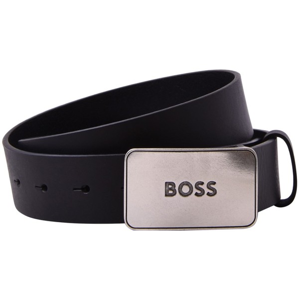  Hugo Boss Icon-Las Men's Belt Genuine Leather Plaque Buckle 