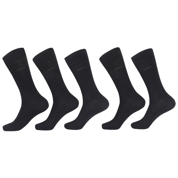  Hugo Boss Men's 5-Pairs Crew Boss Logo Socks 