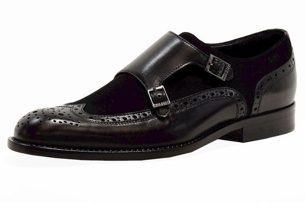 Hugo boss double monk strap shoes deals