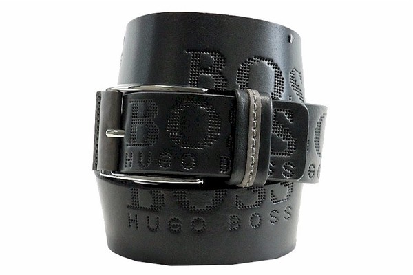  Hugo Boss Men's Millow 50202917 Perforated Logo Leather Belt 