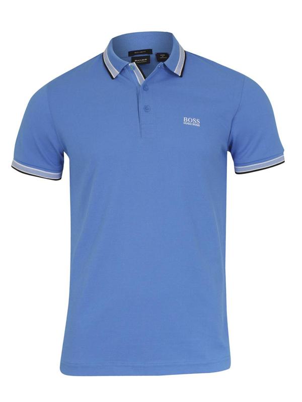  Hugo Boss Men's Paddy Logo Collar Short Sleeve Cotton Polo Shirt 
