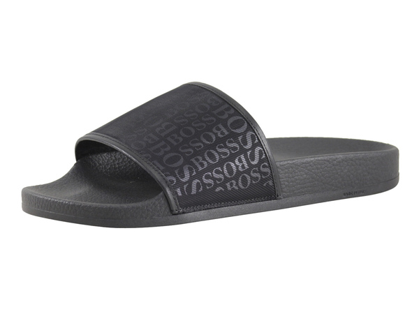  Hugo Boss Men's Solar Logo Print Slides Sandals Shoes 