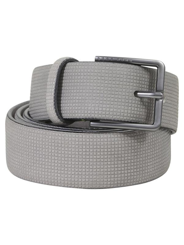 Hugo Boss Men's Theres Embossed Genuine Nubuck Leather Belt