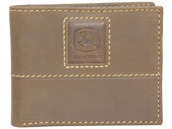  John Deere Men's Access Wallet Bifold Passcase Embossed Logo 