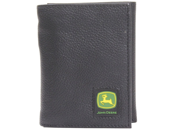  John Deere Men's Access Wallet Trifold Pebble Grain Logo Patch 