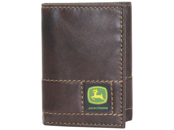  John Deere Men's Access Wallet Trifold Raised Panel Logo 