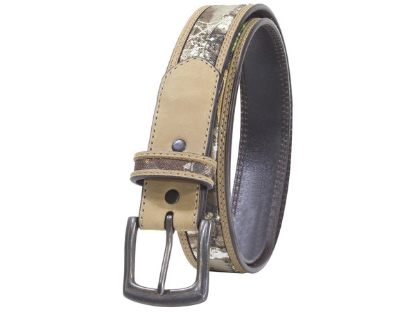 Real Tree Men's Belt Western Canvas & Leather