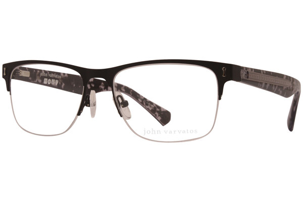 John Varvatos V181 Eyeglasses Men's Semi Rim Rectangular Optical Frame