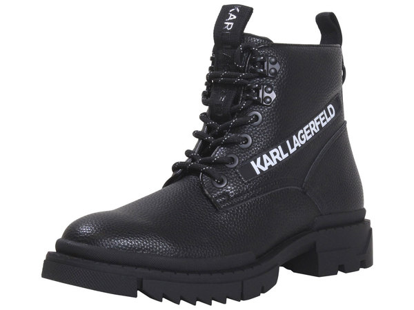 Karl Lagerfeld Paris Men's Boots Logo Leather Pebble Grained