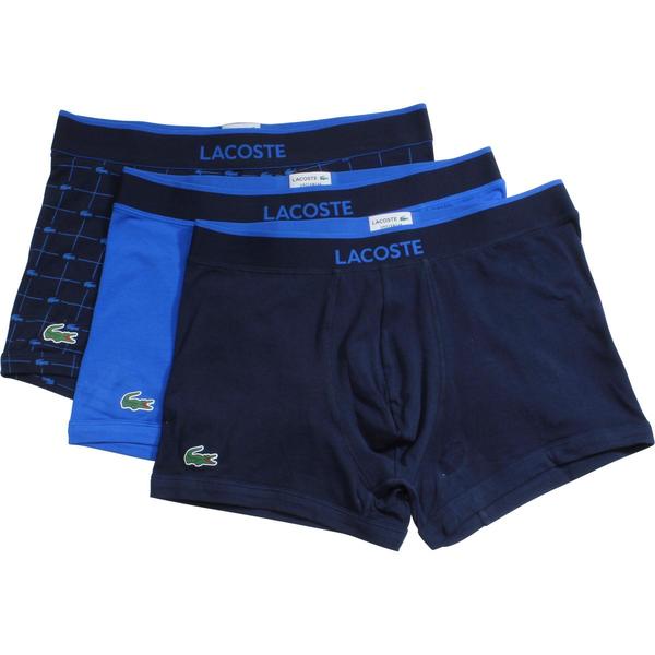  Lacoste Men's 3-Pc Colours Signature Print Stretch Boxers Underwear 