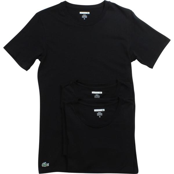  Lacoste Men's 3-Pc Essentials Cotton Crew Neck Short Sleeve T-Shirt 